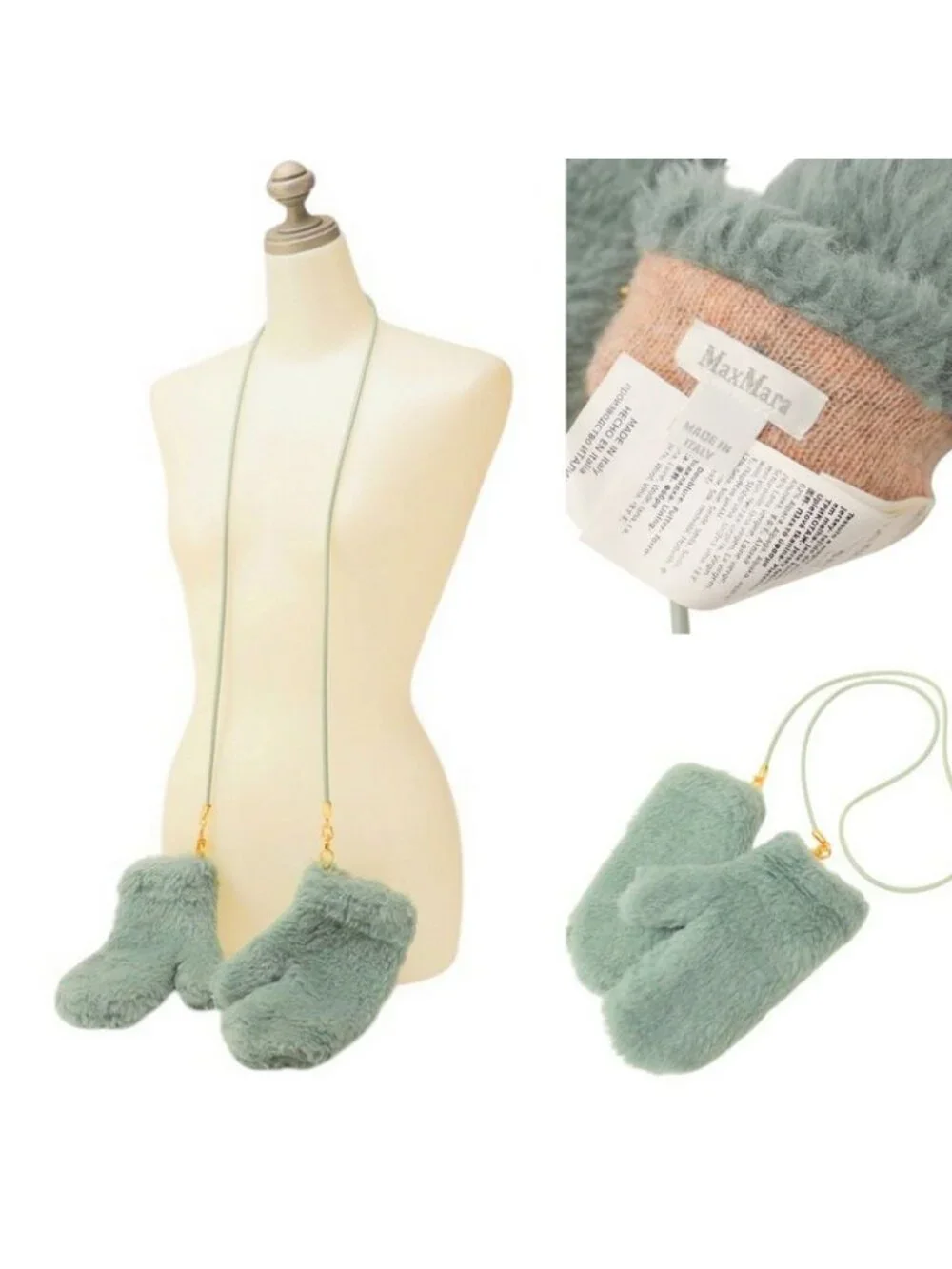 Max Mara Teddy Bear Gloves SM Alpaca Silk Mittens